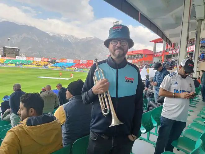 From Clapton to Kanye: Barmy Army trumpeter Simon Finch has found his new stage on the cricket field