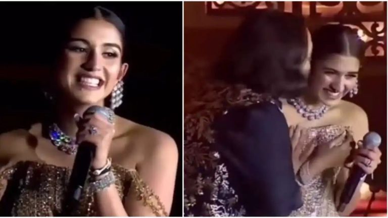 WATCH: Radhika Merchant dedicates Shah Rukh Khan’s iconic dialogue to Anant Ambani during sangeet ceremony