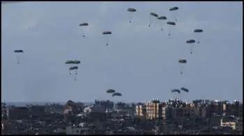 Israel-Hamas war: Five killed, 11 injured after parachute fails to open during aid drop in Gaza