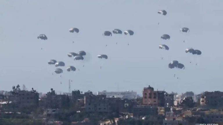 Gaza War: 5 killed, 10 injured as parachute fails to open during aid drop