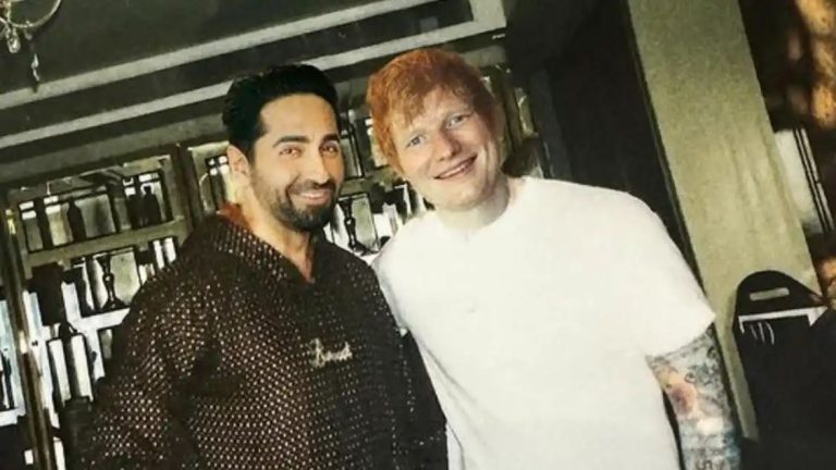 Ayushmann Khurrana treats Ed Sheeran to his mother`s `pinni`