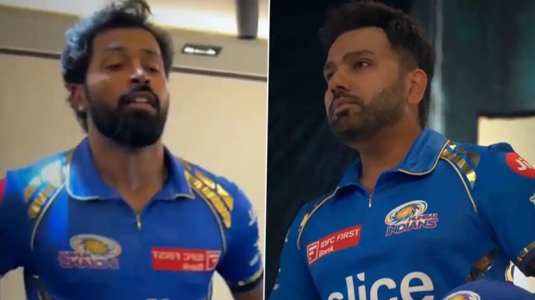 Hardik Pandya, Rohit Sharma and Other MI Cricketers Flaunt New Mumbai Indians Jersey Ahead of IPL 2024 (Watch Video)