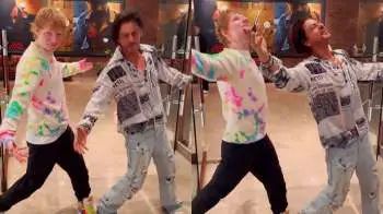 Ed Sheeran recreates Shah Rukh Khan’s signature pose with actor, Farah Khan shares video | WATCH