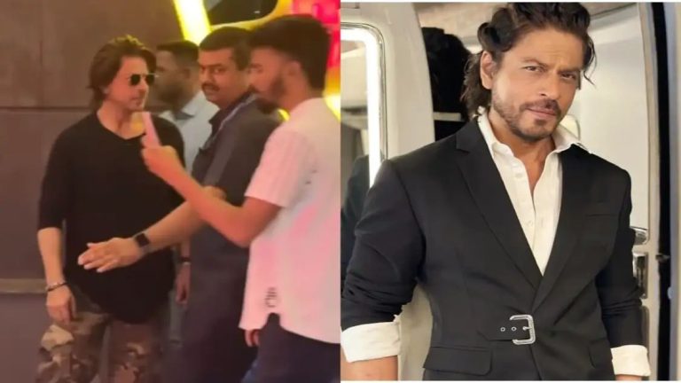 In rare occurrence, Shah Rukh Khan spotted interacting with fans at Mumbi airport; actor looks dashing in pony tail