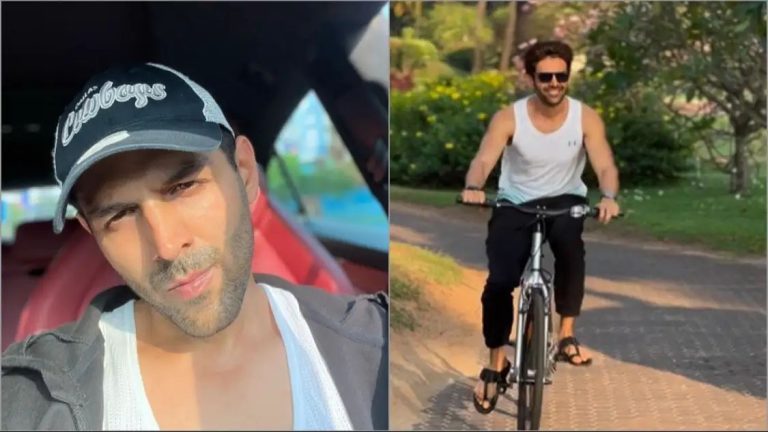 Kartik Aaryan’s cycling video invites funny reactions. Fans ask about his car