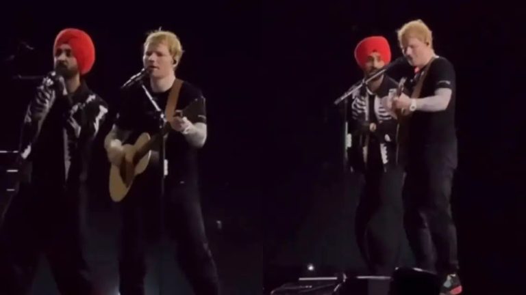 Diljit Dosanjh performs Lover with Ed Sheeran at his Mumbai concert