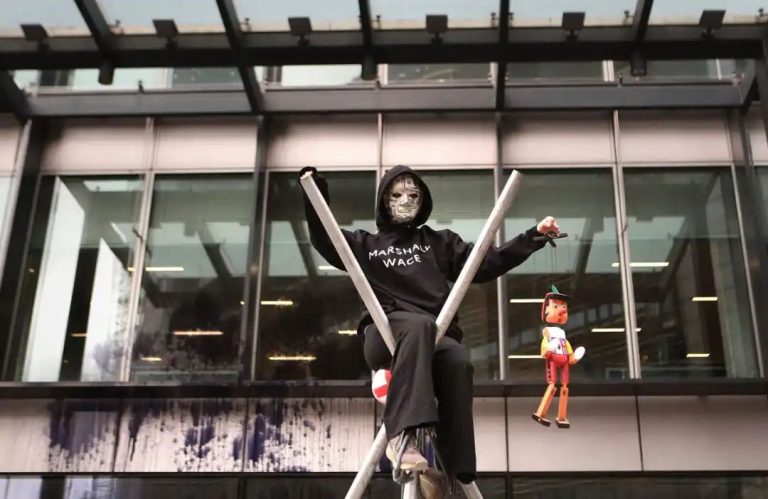 GB News building targeted with spray paint by protesters over ‘lies’