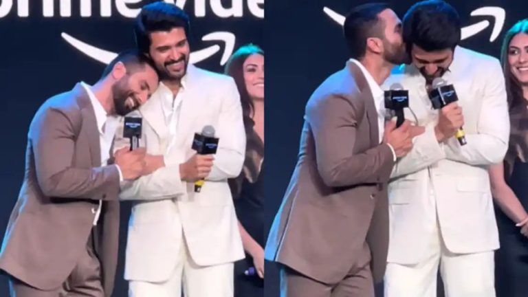 Shahid Kapoor Kisses Vijay Deverakonda At Mumbai Event: ‘Arjun Reddy Nahi Hoti Toh Kabir Singh Paida Naa Hota’ (WATCH)