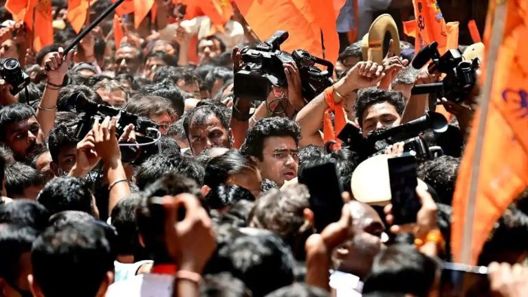 Tejasvi Surya, other BJP leaders join Hanuman Chalisa protest over shop owner’s assault in Bengaluru