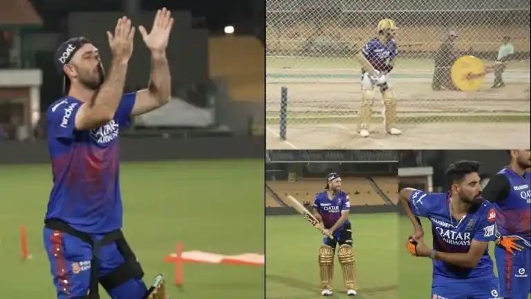 Glen Maxwell, Siraj humorously mimic Virat Kohli during net practice as RCB Camp beams with glee