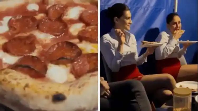 Kareena Kapoor, Kriti Sanon Binge On Pizza On Film Sets