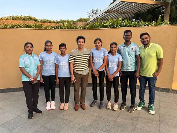 Sachin Tendulkar shares his inspirational story with young athletes from Mann Deshi Champions programme