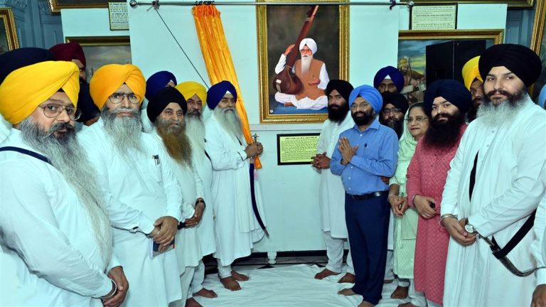 Shiromani Gurdwara Management Committee decorated photographs of four personalities in the Central Sikh Museum