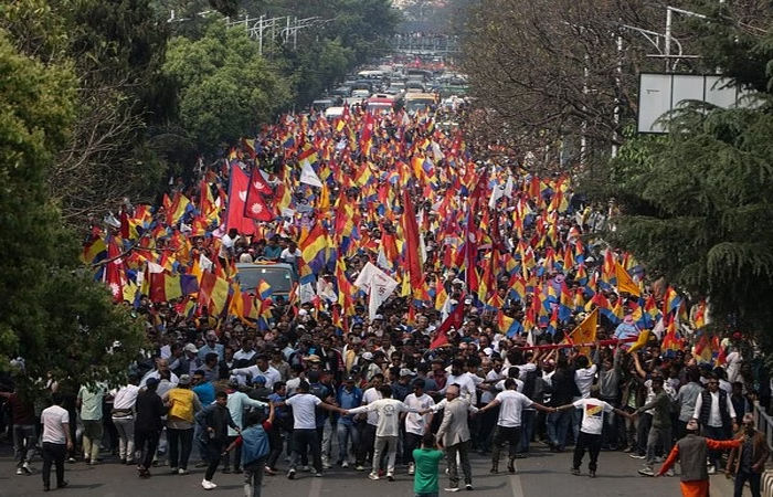 Thousands of people took to the streets in Nepal demanding the return of monarchy and creation of Hindu Rashtra