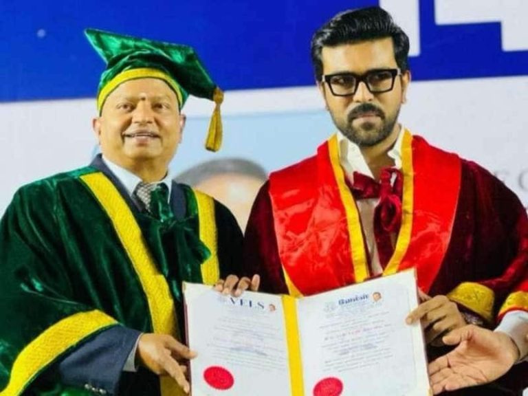 Actor Ram Charan honored with doctorate degree by Wells Institute!