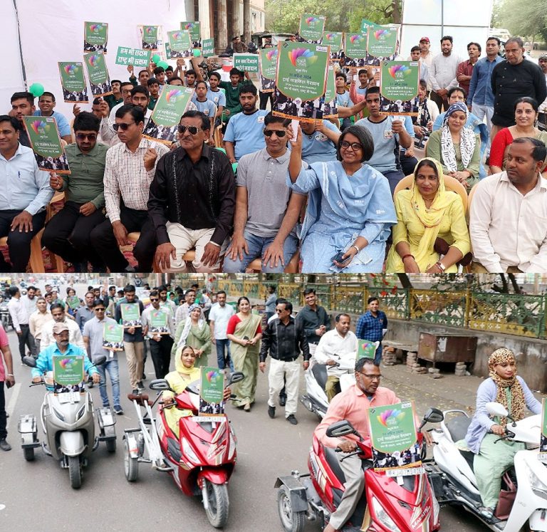 Disabled people took out a rally, the election officer administered the oath of 100 percent voting