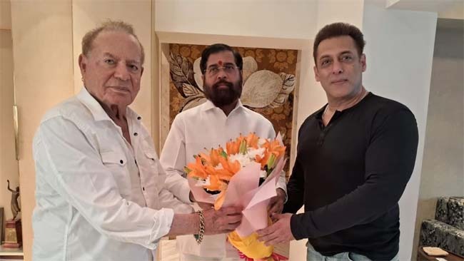 Chief Minister Eknath Shinde meets actor Salman Khan