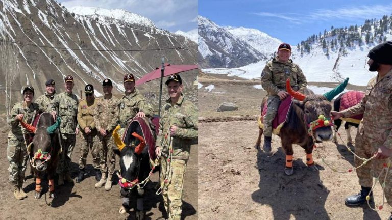 People are being trolled on social media for taking a picture of a British officer sitting on a yak in PoK