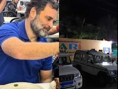 Shahdol: Rahul Gandhi had food at a roadside dhaba, will leave on Tuesday morning