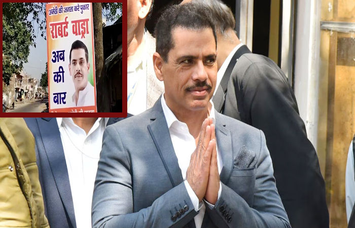 ..So will Robert Vadra contest elections from here?  Speculation started when posters were seen outside the Congress office