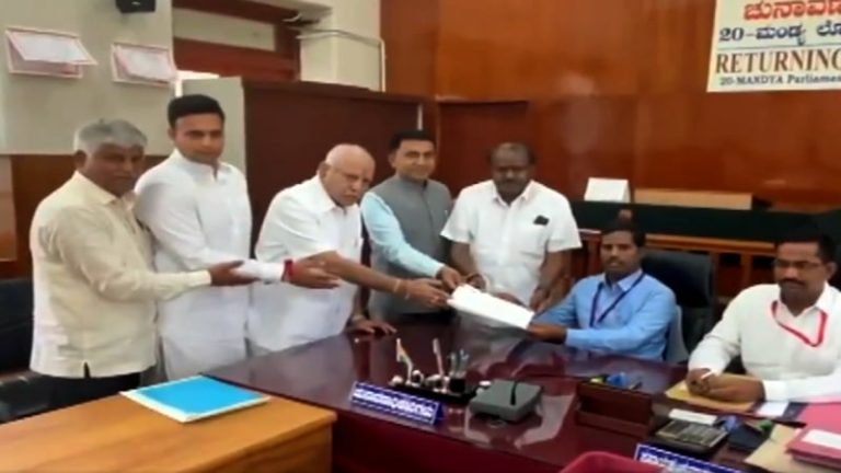 HD Kumaraswamy files nomination for Lok Sabha from Mandya seat of Karnataka