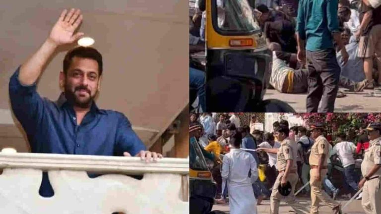 The crowd went out of control to get a glimpse of Salman Khan on Eid, police lathicharged the people gathered outside Galaxy Apartment – ​​News India Live