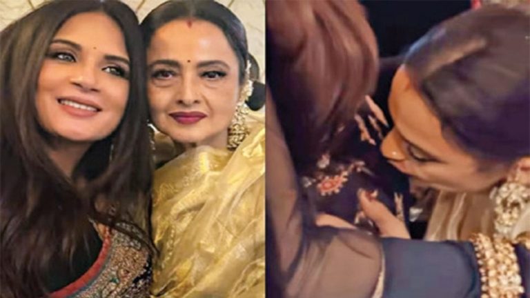 Mumbai: Rekha holding Richa’s baby Bumpchumi in her lap, the actress got emotional