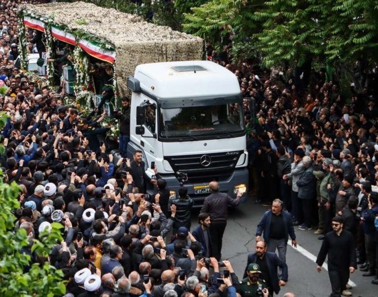 Crowds gathered in Tabrez to pay their last respects to Iran's late President Raisi.