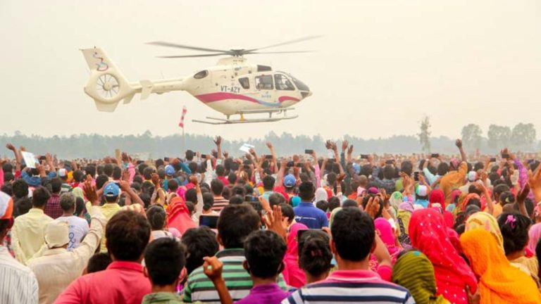 Helicopters were in high demand in this election, costing lakhs per hour.