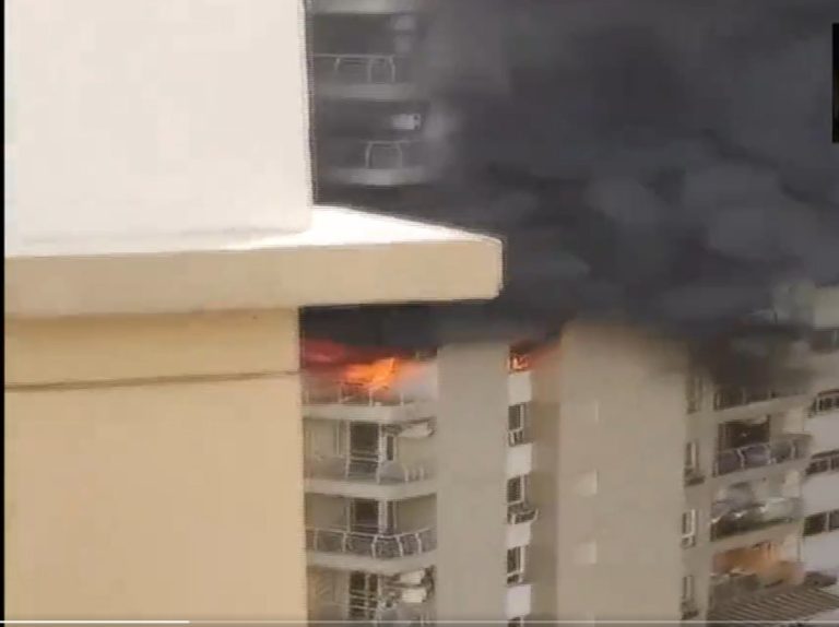 Noida Fire: A fire broke out in a multi-storied building in Noida Sector 100 after an AC burst, affecting several residences.