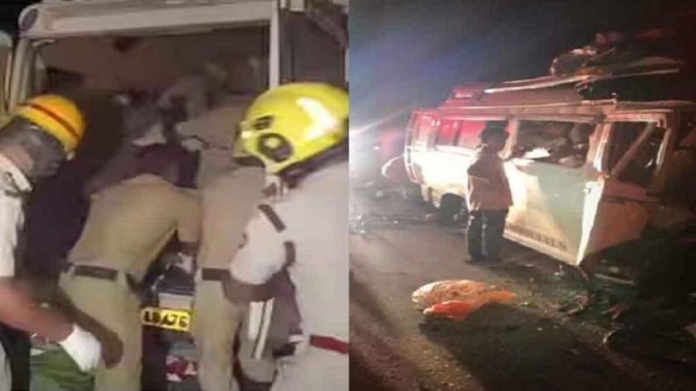 Horrible accident, bus full of devotees collided with truck; 13 died…