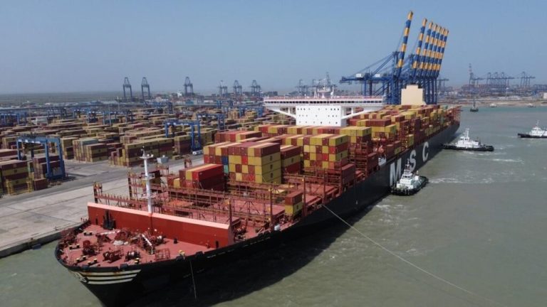 Largest container ship ever to come to India arrives at Adani Mundra Port