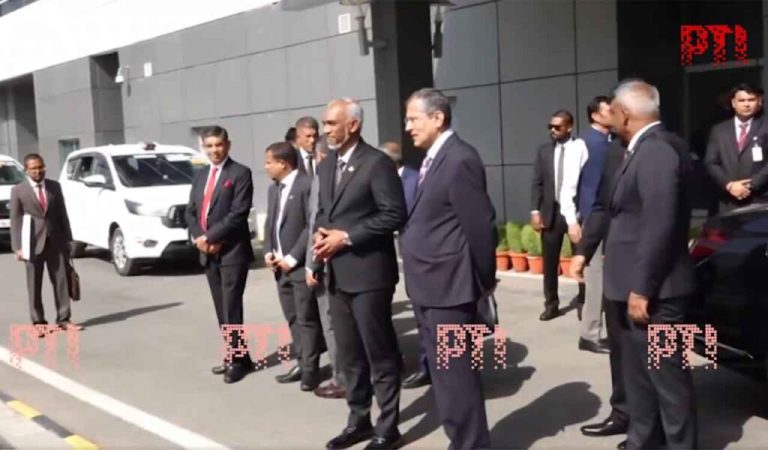 Maldives President Muizzu lands in Delhi to attend Modi’s oath taking ceremony-Read