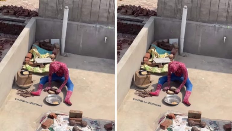 When 'Spider-Man' takes a break from fighting criminals and makes roti… Hilarious video goes viral