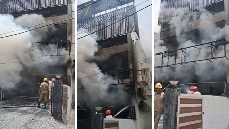 Delhi: A massive fire broke out at Delhi's Lajpat Nagar Hospital causing panic as 16 fire tenders rushed to the spot.