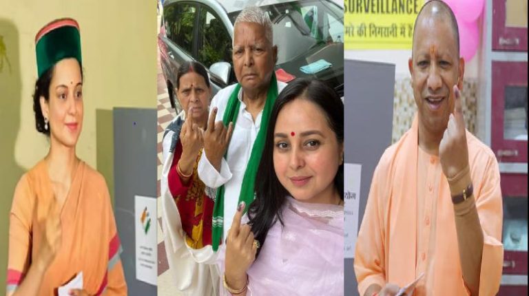 Voting continues on 57 seats, from Lalu, Yogi to Kangana, many big names cast their votes