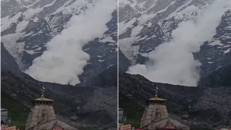 People in Kedarnath are worried again..;  A pile of snow came down quickly after the avalanche, see VIDEO