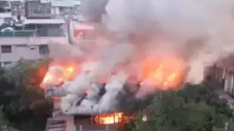 A fire broke out at the house of a former IAS officer near the chief minister's bungalow in Manipur.