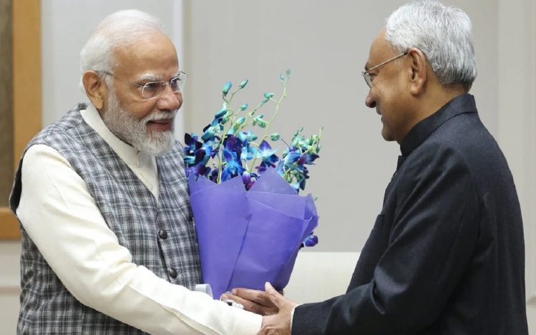 Nitish Kumar visited the Prime Minister's residence and met Prime Minister Modi, Sanjay Jha was also present with the Prime Minister.