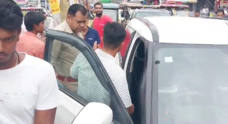 A young man travelling in a car was beaten up after a minor collision at Bhikki Mode in Shamli, and was also accused of threaten