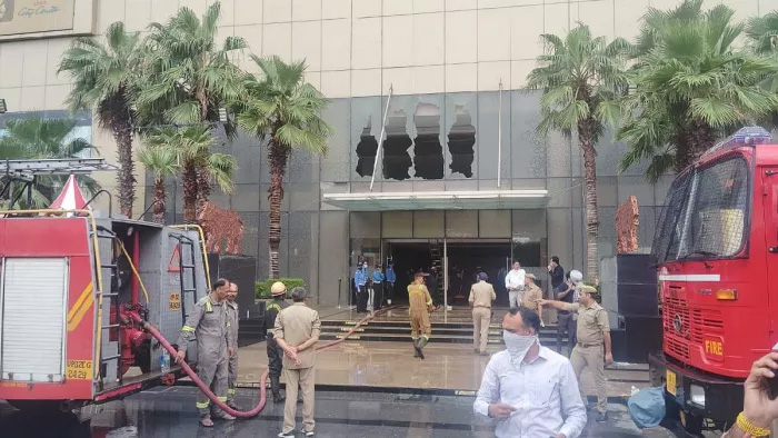 Fire breaks out at Logix Mall in Noida, fire tenders present at the spot