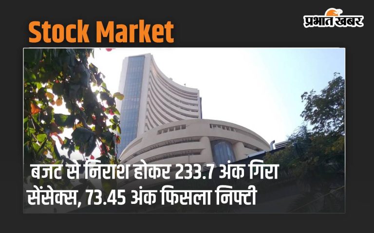 Stock market: Budget disappointment, Sensex down 233.7 points, Nifty down 73.45 points.