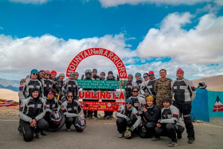 All women motorbike rally kicks off from Leh to Kargil; commomarates 25th anniversary of Kargil war