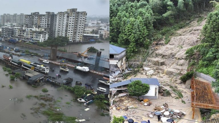 Destruction of nature in India and China, heavy rains inundate many areas;  Many deaths