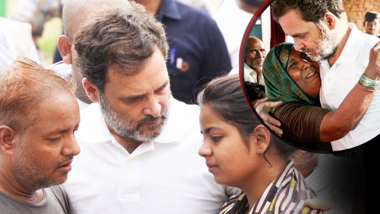 Starting from Parliament, Rahul Gandhi worked his way up to the streets, meeting families affected by Hadhras and delivering political messages