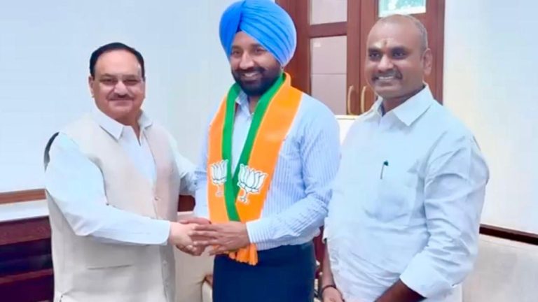 Nominated MP Satnam Singh Sandhu joins BJP and meets party president JP Nadda