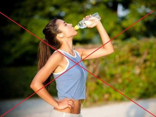 Be careful if you are drinking water while standing