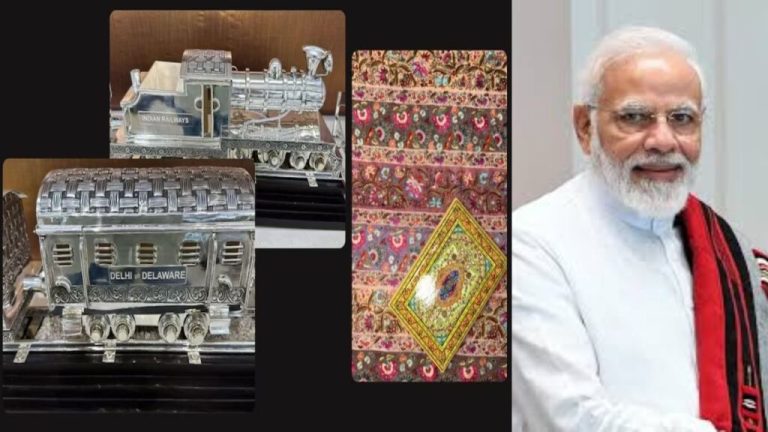 Gift of friendship! PM Modi gifted Biden a silver train, gave First Lady Jill a special pashmina shawl,