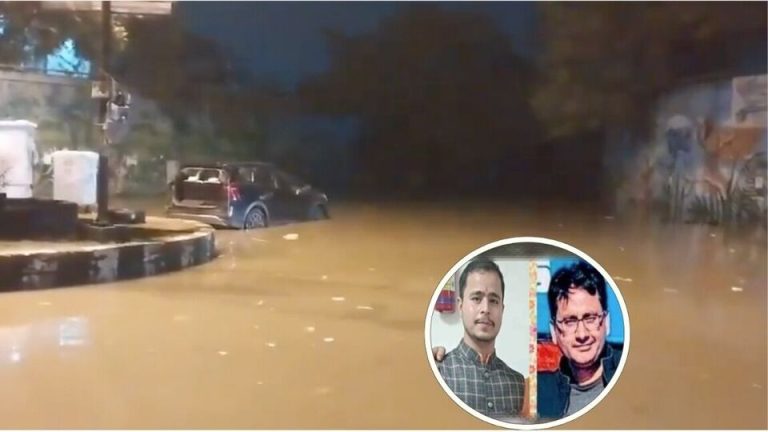 A car entered the subway despite its waterlogged passage; HDFC Bank Manager and Cashier drowned