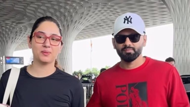 Watch: Rahul Vaidya Leans On Wife Disha Parmar For Support At Airport Amid Dengue Battle